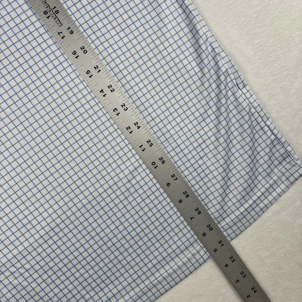 NWT Collars and Co Polo Medium Tall Semi-Spread Thin Blue Check Mens Golf Career - Picture 5 of 7